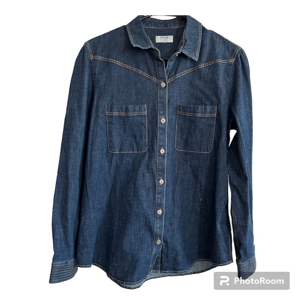 UNTUCKit Denim Shirt Women's Size 10 Blue Button Up Long Sleeve Top